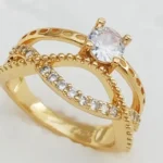 Alma crystal Diamond Gold woman Ring