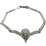 Baguette Charm Silver Diamond Woman Bracelet