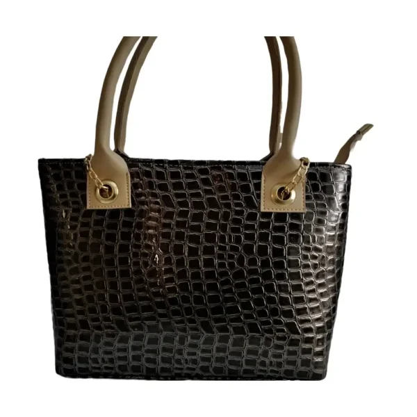 Black cro-text shoulder bag
