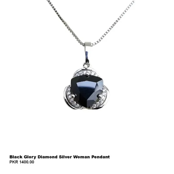 Black Glory Diamond Silver Women Pendant