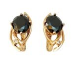 Black Sapphire Earrings Gold For Women