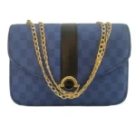 Blue Checked Hand Bag