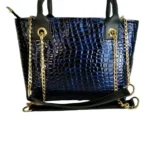 Blue Cro-Text Shoulder Bag