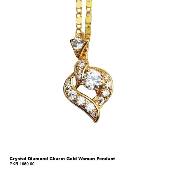 Crystal Diamond Charm Gold Women pendant