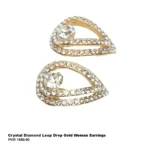 Crystal Diamond Leap Drop Gold Woman Earrings