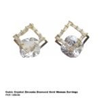 Cubic Crystal Ziriconia Diamond Gold Woman Earrigs