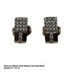 Diamond Block Gold Woman Earrings studs