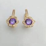 Purple And Gold Earring