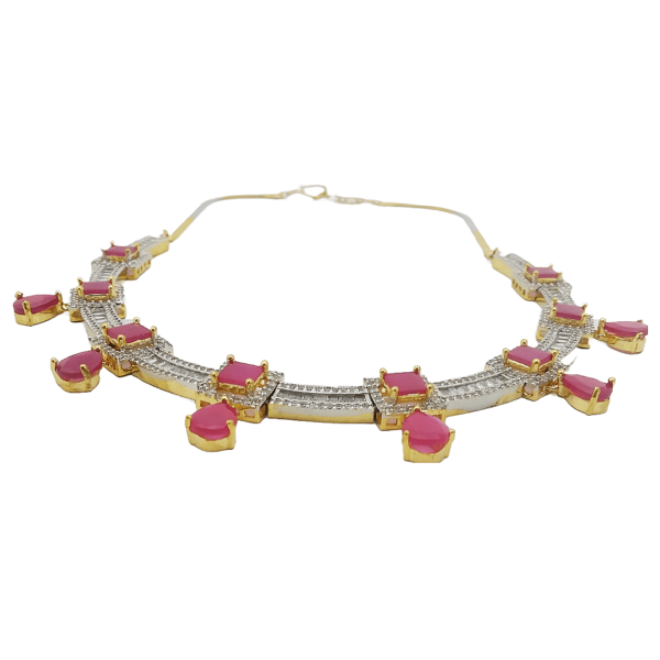 Pinkish-Ruby Necklace Set