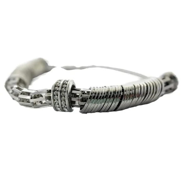 Stirling Silver Circle Wide Chane Woman Bracelet