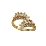 White spinel Leaf stone  woman Stone Rings