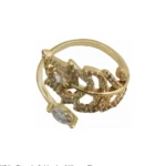White Zirconia golden Leaf  woman Stone Rings (Copy)